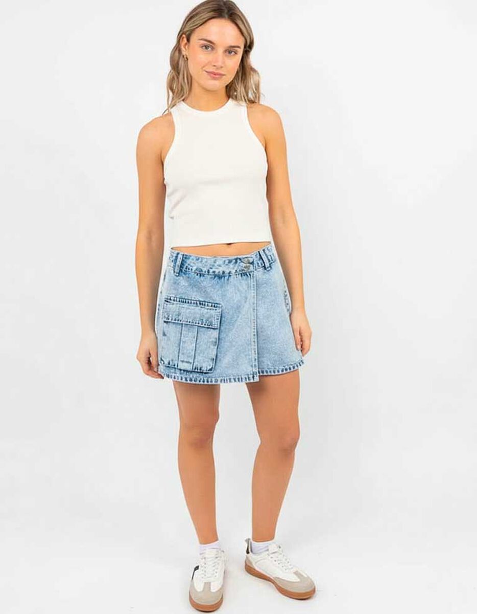 Polera Crop Sin Mangas Mujer Icono