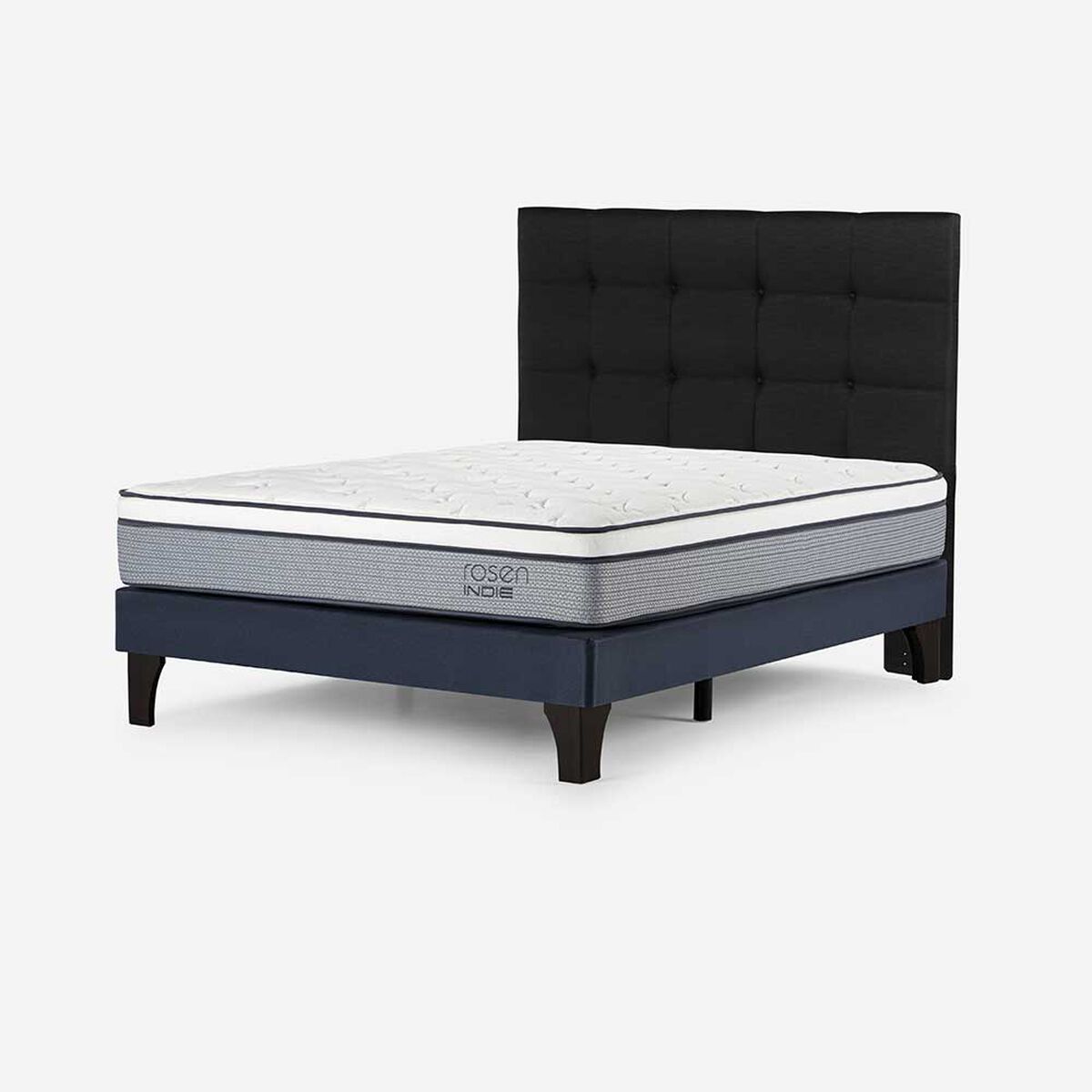 Cama Europea Rosen 2 Plazas New Style 4 Plus + Respaldo Issey