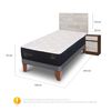 Cama Europea CIC 1,5 Plazas Premium + Respaldo + Velador Legno