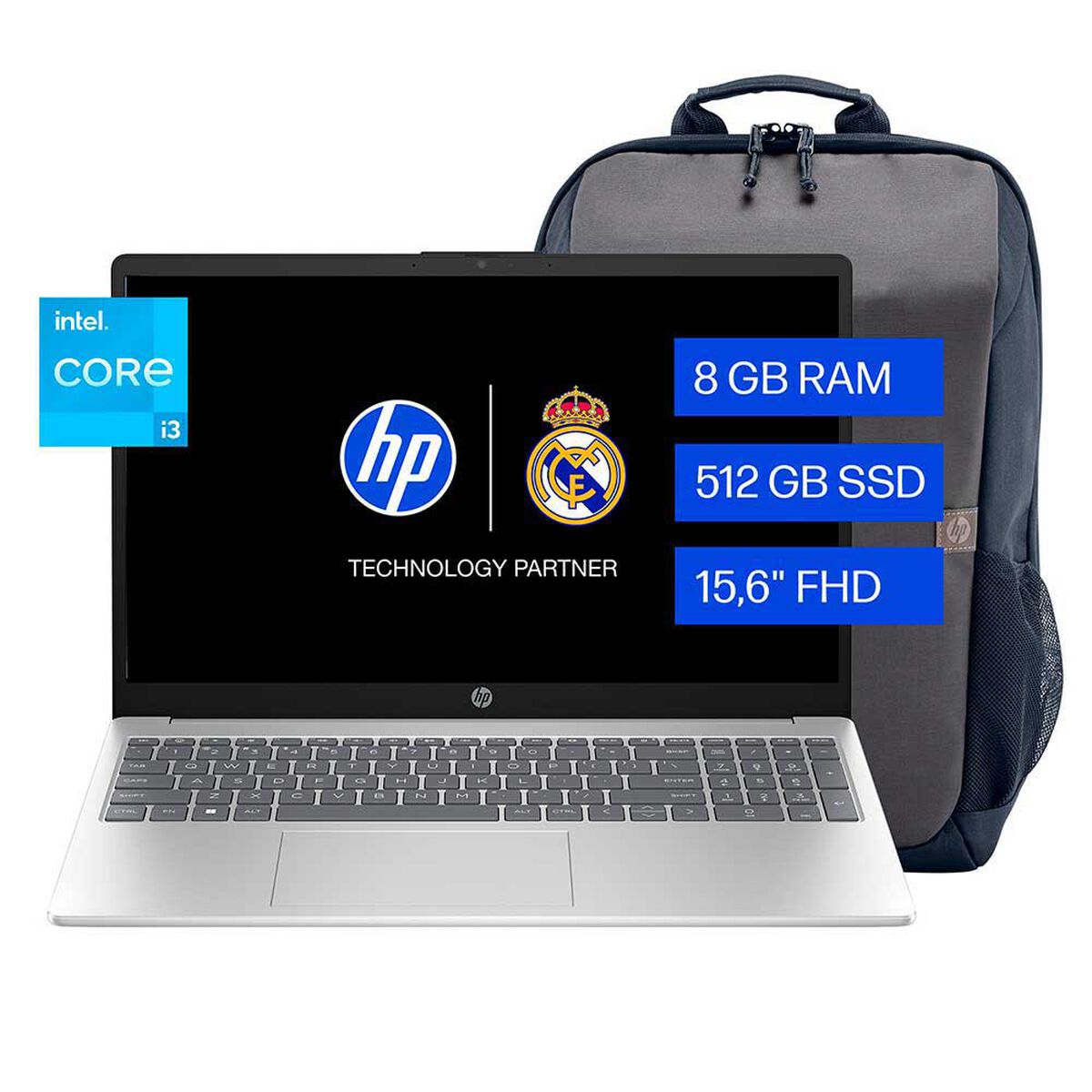 Notebook HP 15-fd0010la Intel Core i3 8GB 512GB 15,6"