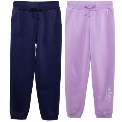 Imagen 1 del producto Pack 2 Pantalón Buzo Niña de Algodón Chess Lila, Verde