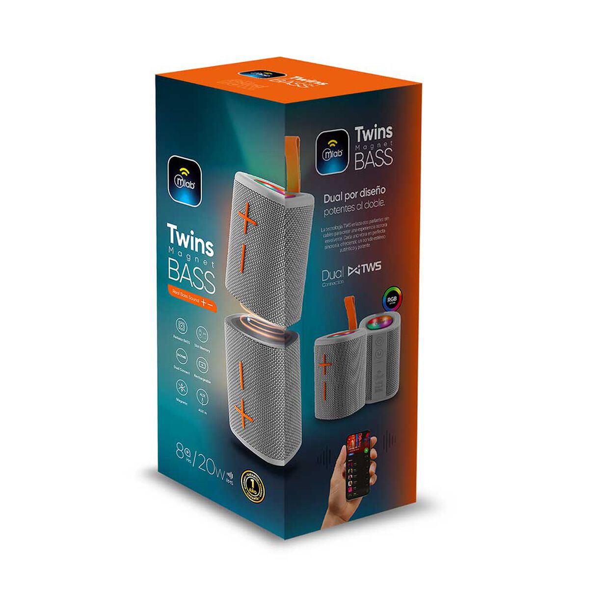 Parlante Bluetooth MLAB 9688 Gris