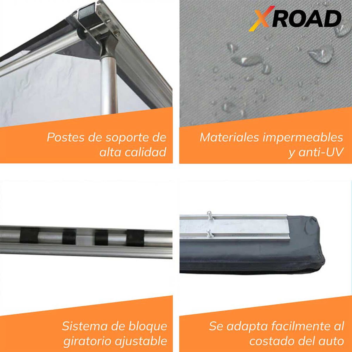 Toldo Camping Lateral Para Auto Techo Xroad Beige