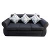 Juego de Living Almore Francia Sofá 3 Cuerpos + Dos Sillones 1 Cuerpo Negro