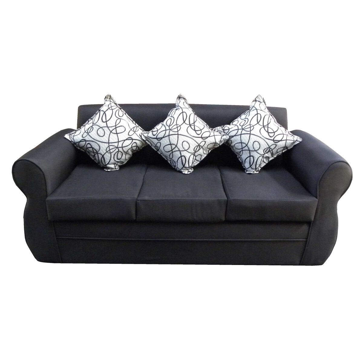 Juego de Living Almore Francia Sofá 3 Cuerpos + Dos Sillones 1 Cuerpo Negro