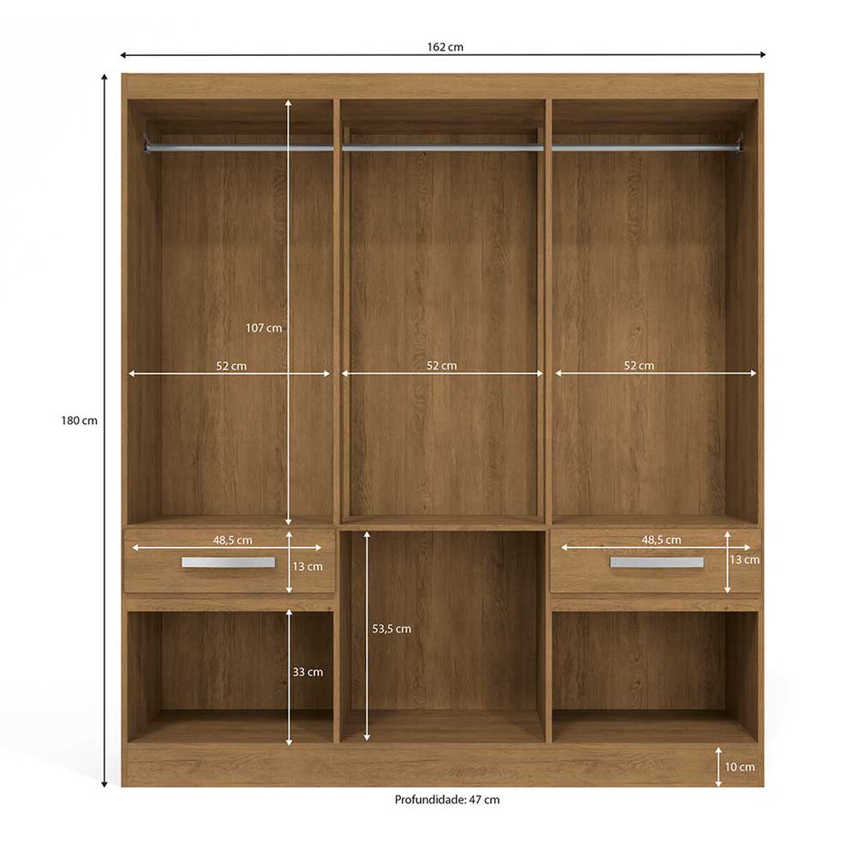 Closet Yardas Liliana 6 Puertas 4 Cajones Nogal
