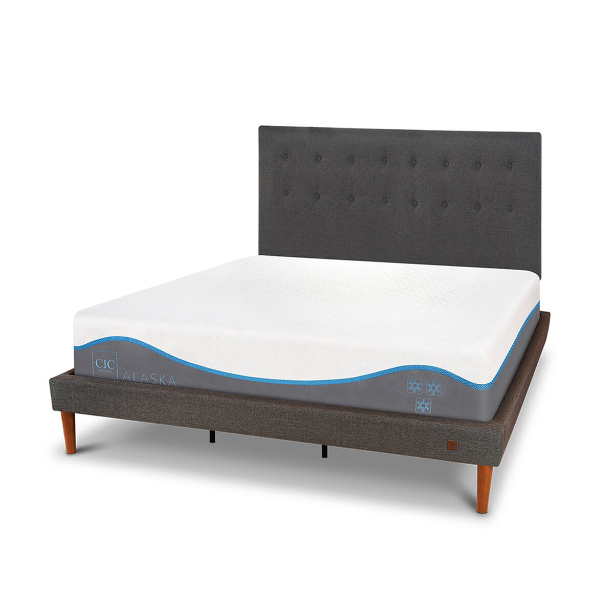 Cama Europea CIC King Alaska + Respaldo