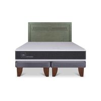 Cama Europea CIC Base Dividida King Ortopedic + Respaldo Milan Olivo
