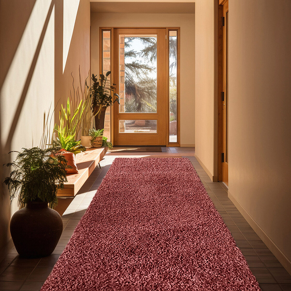 Alfombra Idetex Shaggy Lisa 70x200 cm Terracota