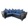 Sofá Seccional Izquierdo Living Factory Capricho Chaise Longue + Sofá 3 Cuerpos Negro Azul Petróleo
