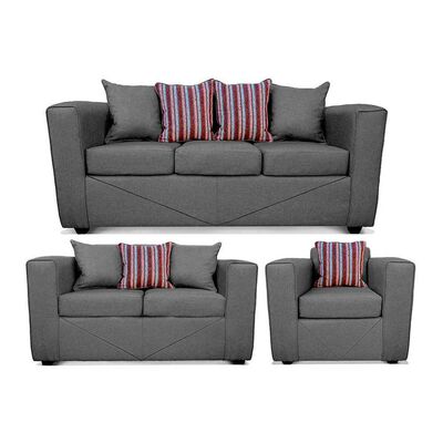 Juego de Living Elegant Detail Santa Fe Sofá 3 Cuerpos + Sofá 2 Cuerpos + Sillón 1 Cuerpo Gris