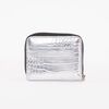 Billetera Metalica Plateada Eco Cuero Mujer Fiorucci