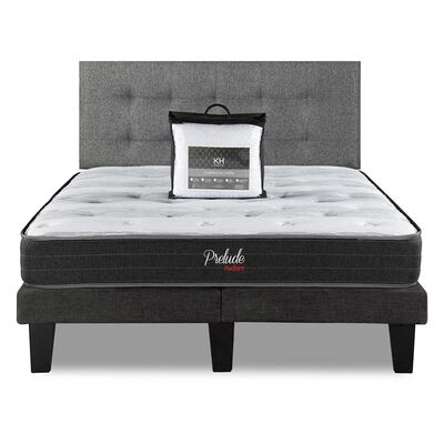 Imagen 1 del producto Combo Cama Europea Prelude Radiant 2 Plazas Normal + Respaldo Urban Gris + Cubre Colchón