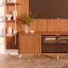 Rack TV 80" + Panel Neon Float Led + 2 Repisas Decocasa Canela