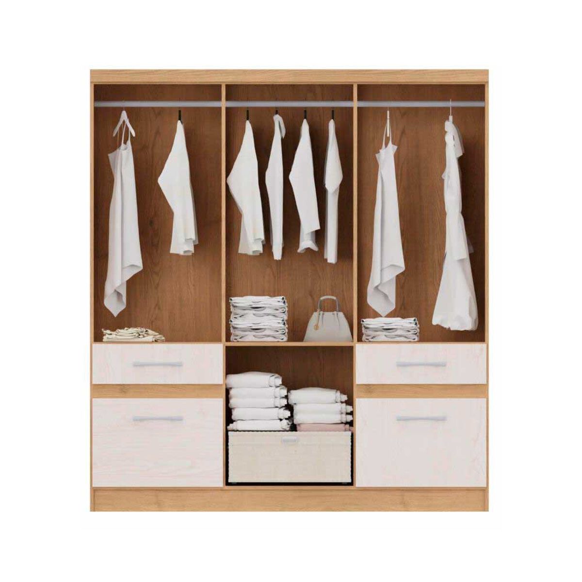 Closet Yardas Liliana 6 Puertas 4 Cajones Bicolor