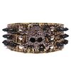 Collar Mascan Grueso Calavera Puntas Redondas Eco cuero para Perro