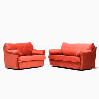 Imagen 1 del producto Juego de Living Cabsur Caburga Sofá 3 Cuerpos + Sofá 2 Cuerpos Felpa Terracota