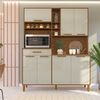 Mueble de Cocina Home Mobili Belluno 7 Puertas 1 Cajón Café y Blanco Off