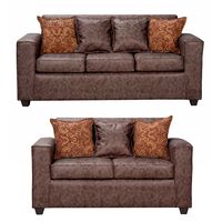 Juego de Living Black Factory Ezeiza Sofá 3 Cuerpos + Sofá 2 Cuerpos Chocolate