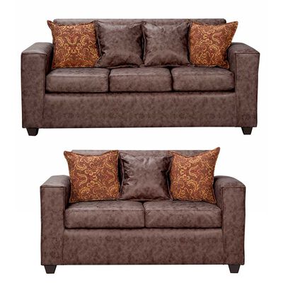 Juego de Living Black Factory Ezeiza Sofá 3 Cuerpos + Sofá 2 Cuerpos Chocolate