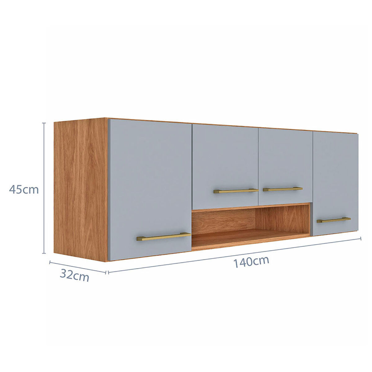 Mueble Aereo Cocina Vekkahome Alba 4 Puertas Caf&eacute;