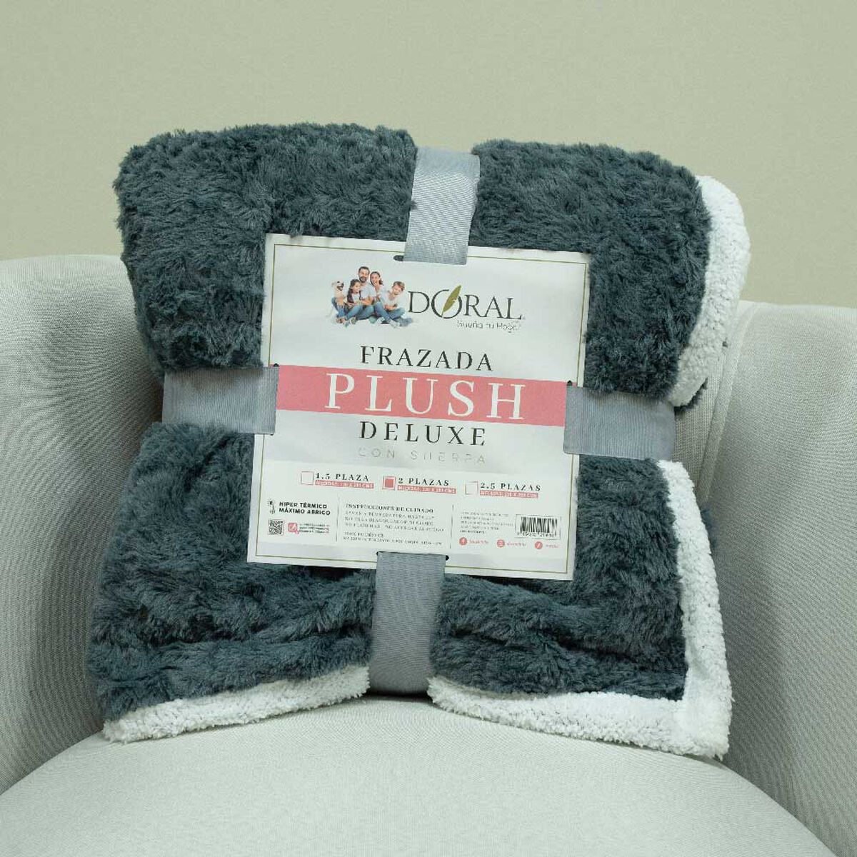 Frazada Doral 2 Plazas Plush Sherpa D2