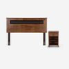 Cama Europea Rosen Full Pratta + Respaldo + Velador Ferrera