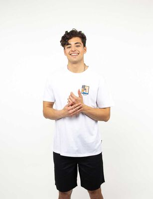 Imagen 1 del producto Polera Con Estampado Manga Corta Hombre Cutback Blanco, Celeste, Naranjo, Verde