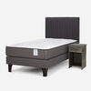 Cama Europea Rosen 1 Plaza New Style 2 Plus + Respaldo + Velador Lucio
