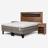 Cama Europea Rosen Base Dividida 2 Plazas New Style 6 + Respaldo + 2 Veladores Ferrara