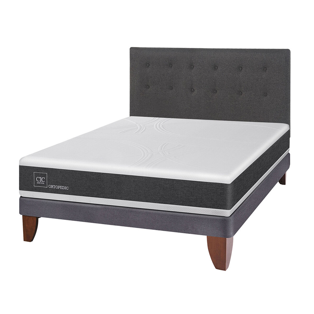 Cama Europea CIC 2 Plazas  Ortopedic + Respaldo Eufrates