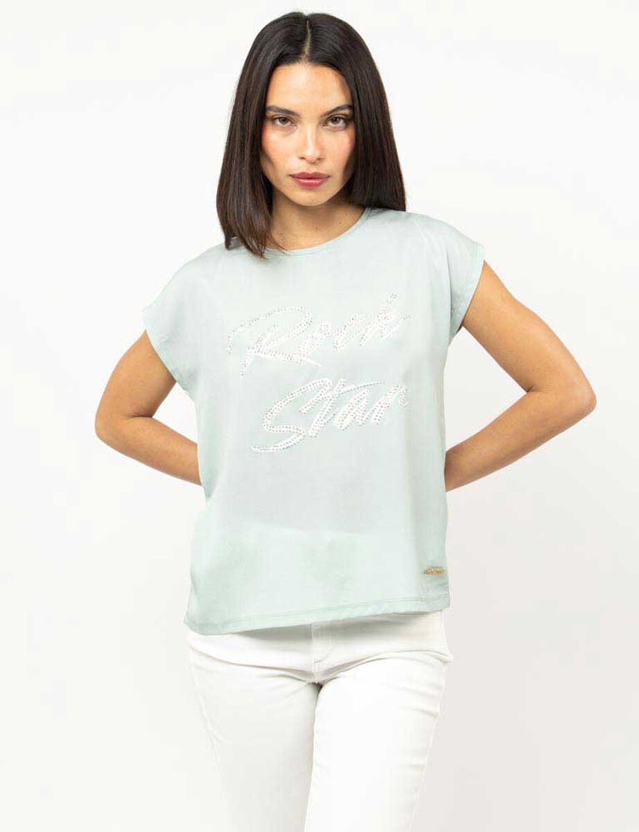 Polera Con Estampado Manga Corta Mujer Fiorucci