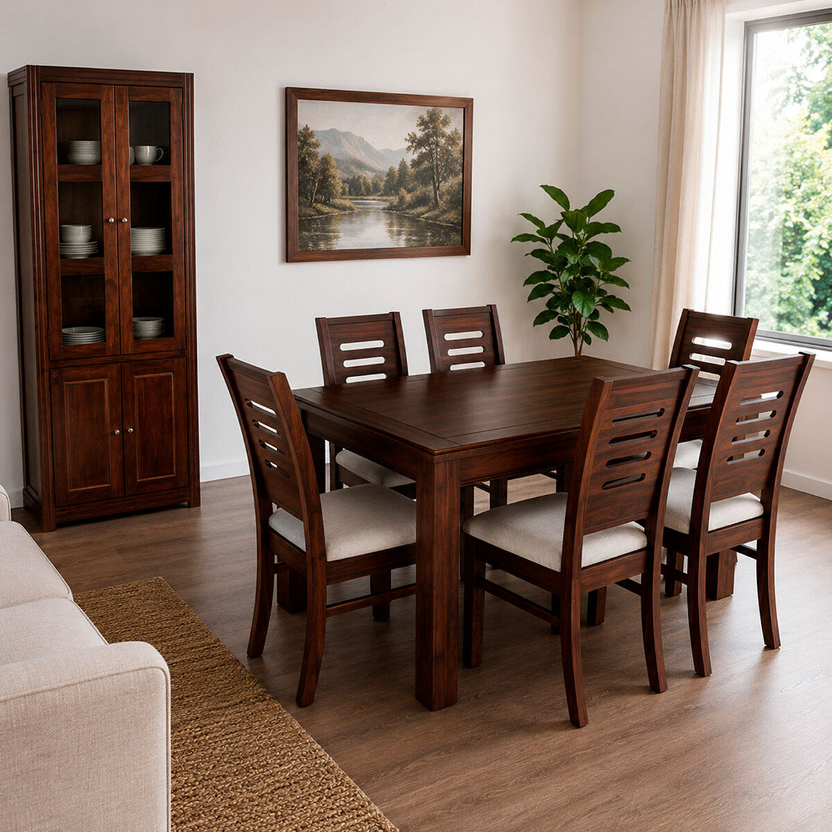 Juego de Comedor Muebles Hema Roma 6 Sillas Chocolate