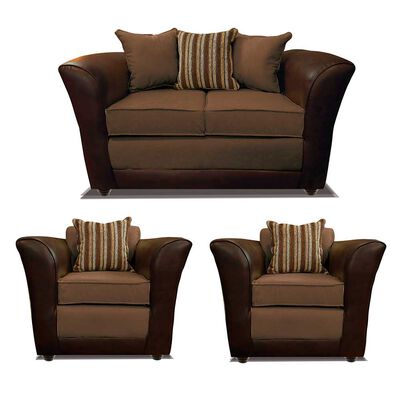 Juego de Living Elegant Detail Minesota Sofá 2 Cuerpos + Dos Sillones 1 Cuerpo Café