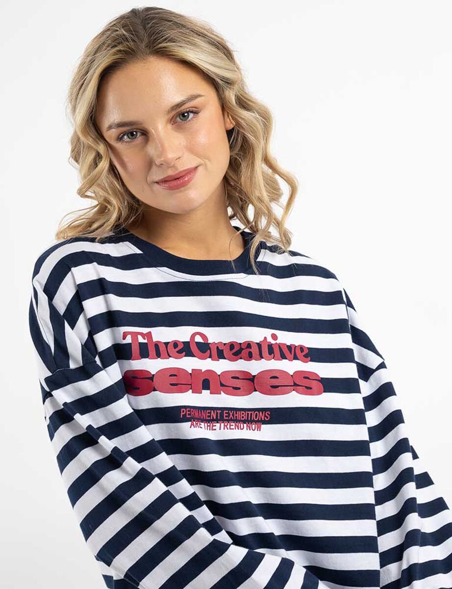 Polera Oversize Manga Larga Mujer Icono