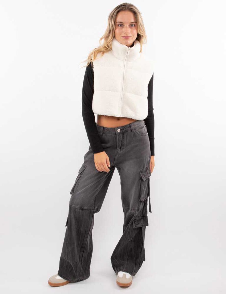 Parka Crop Reversible Chiporro Sin Mangas Mujer Icono