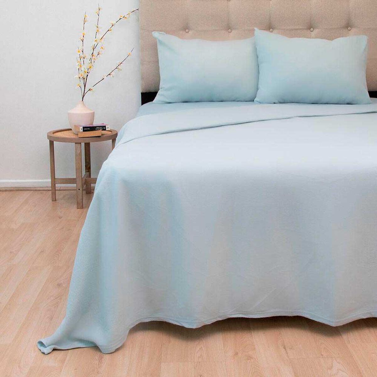 Juego de S&aacute;banas Chiporro Doral King Senses Celeste