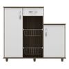Mueble Autoservicio Home Mobili Parla 1 Caj&oacute;n 2 Puertas Blanco Caf&eacute;