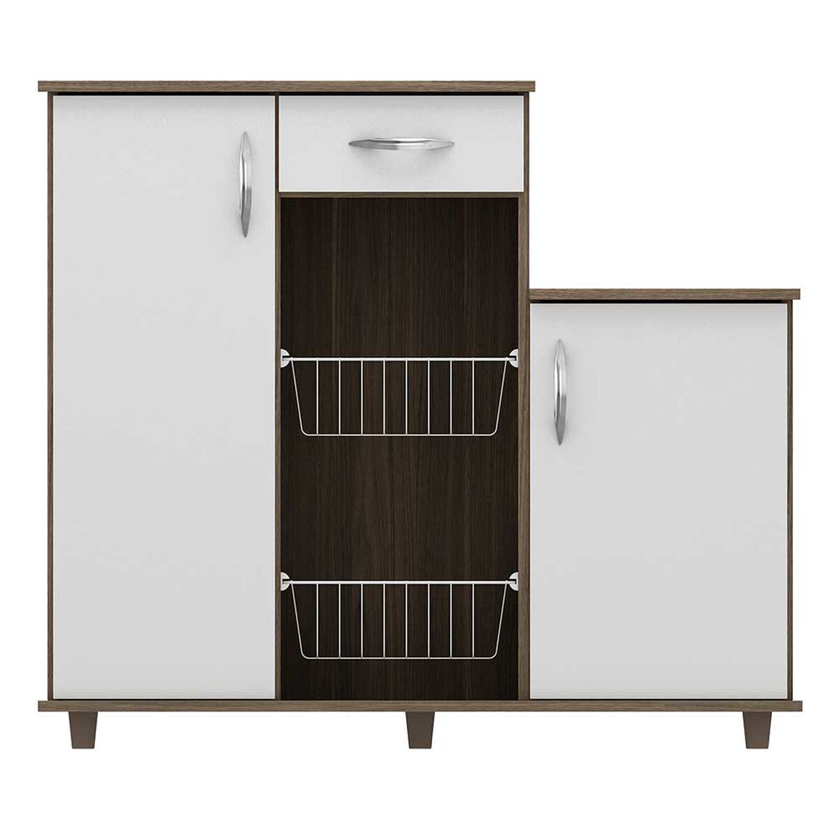 Mueble Autoservicio Home Mobili Parla 1 Caj&oacute;n 2 Puertas Blanco Caf&eacute;