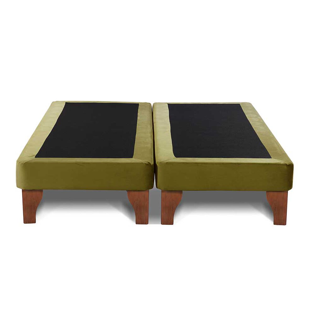 Base Europea Dividida Latam Home 2 Plazas Zen Tela Velvet Verde