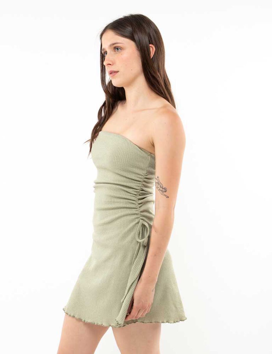 Vestido Corto Strapless Mujer Icono