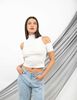 Polera Crop Cuello Perkins Hombros Descubiertos Mujer Zibel