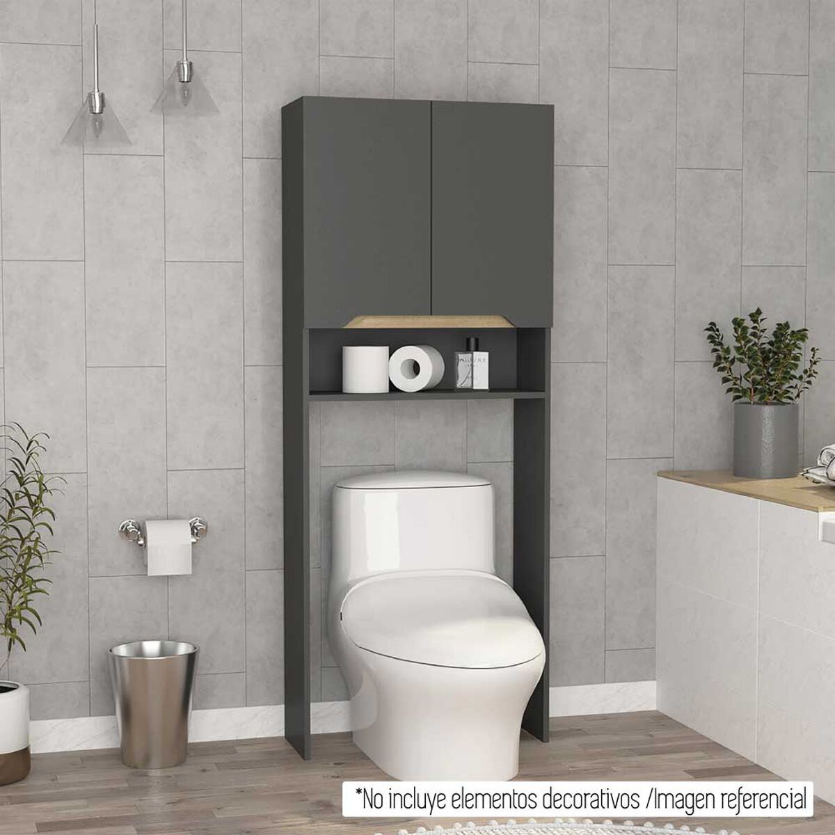 Optimizador de Baño TuHome Laurent 2 Puertas Plomo