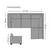 Sofá Seccional Derecho Living Factory Musso 5 Cuerpos Gris