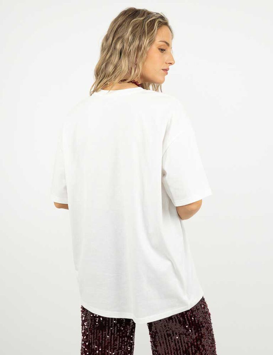 Polera Con Estampado Ovesized Mujer Icono