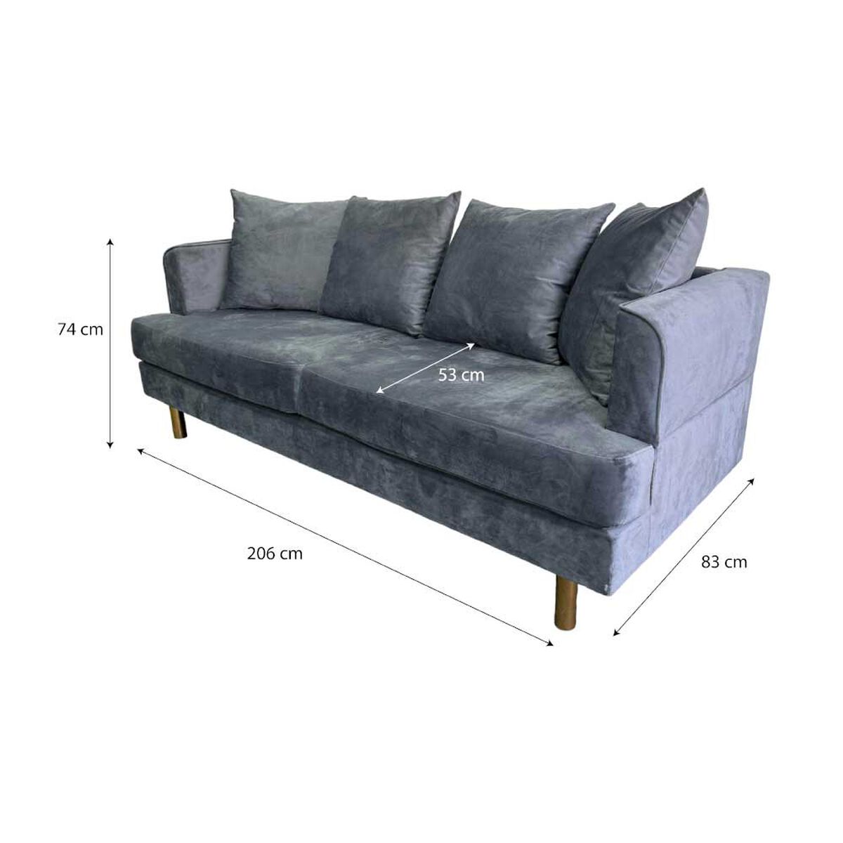 Sofá Furnitech Estambul 3 Cuerpos Gris