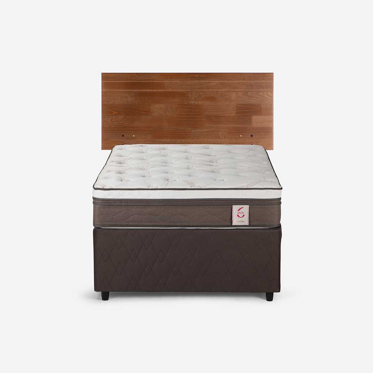 Cama Nido Rosen 1,5 Plazas New Style 6  + Respaldo Tabor Caramelo