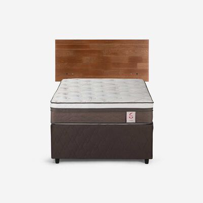 Cama Nido Rosen 1,5 Plazas New Style 6  + Respaldo Tabor Caramelo