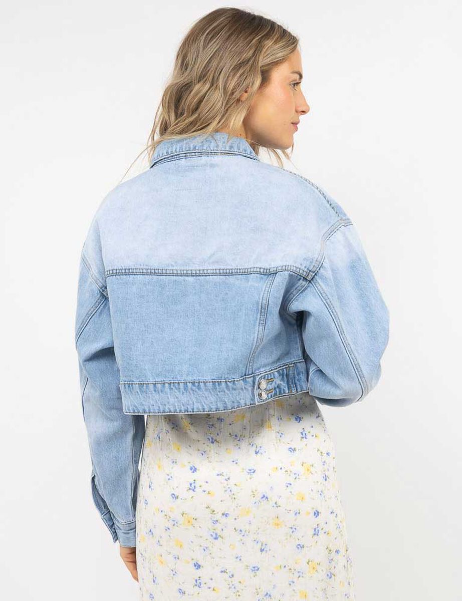 Chaqueta Crop Denim Mujer Icono