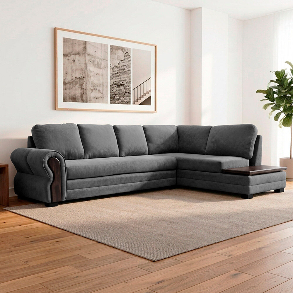 Sofá Seccional Living Factory Michigan 6 Cuerpos Gris
